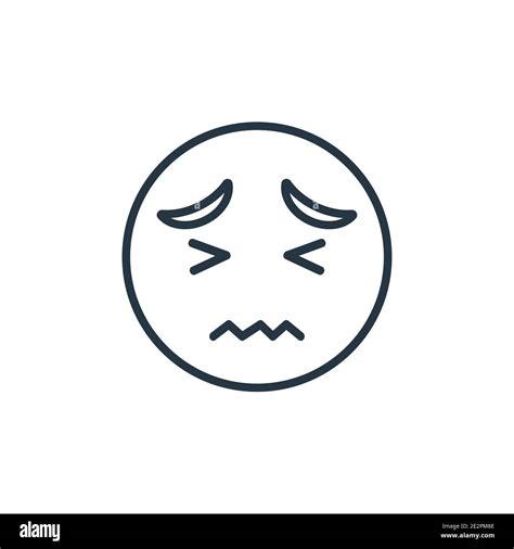 Stress emoji outline vector icon. Thin line black stress emoji icon ...