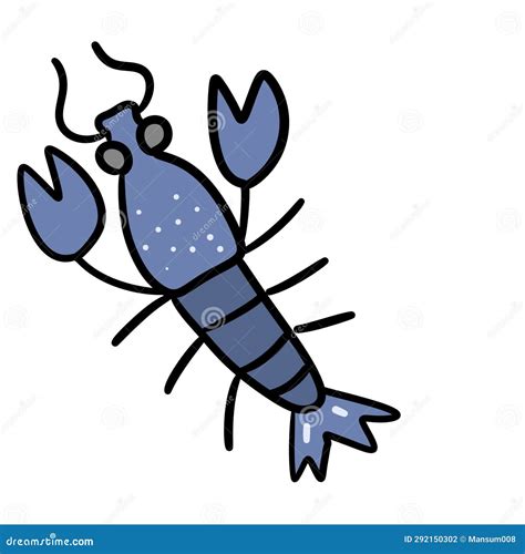 Illustration of Cartoon Blue Sea Lobster Stock Illustration ...