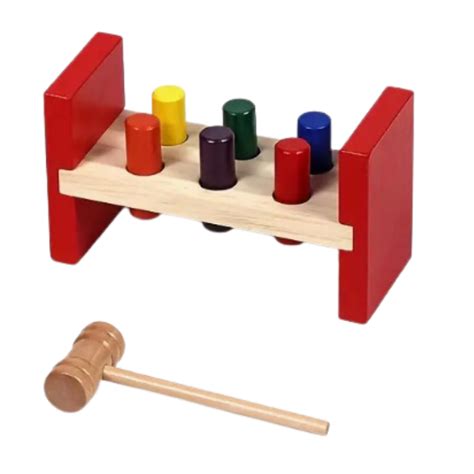 Wooden Hammer And Peg Toy Pounding Bench Wooden Toy With Mallet Shop