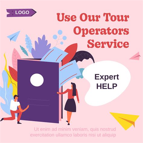 Use our tour operators service, help expert travel 17742355 Vector Art