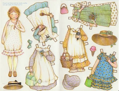 Holly Hobbie Greeting Paper Doll Card Rare Uncut Vintage Sweet Girl