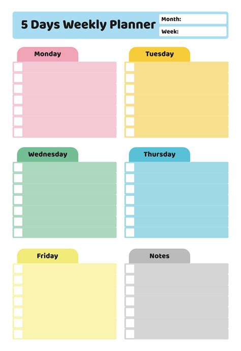 5 Day Work Week Monthly Calendar - 10 Free PDF Printables | Printablee ...