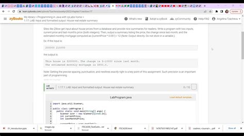 L Lab Input And Formatted Output House Real Estate Summary Youtube