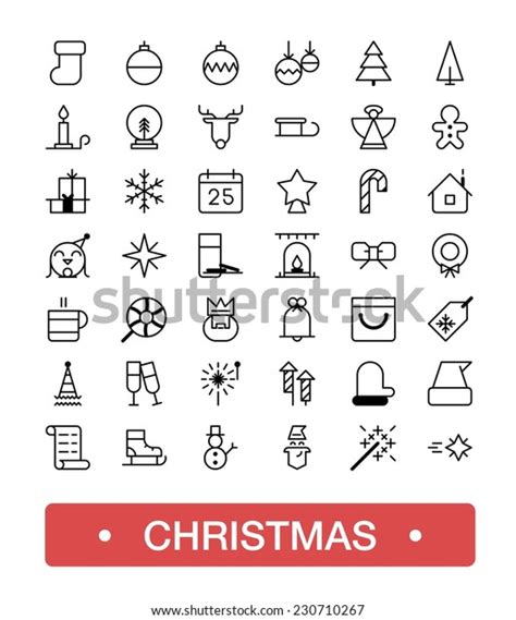 Christmas Icons Vector Set Stock Vector Royalty Free 230710267