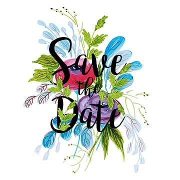 Save The Date Clipart Vector, Save The Date With Watercolor Floral ...