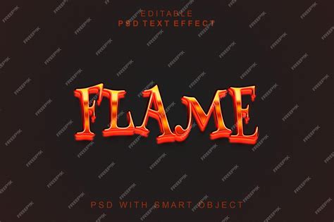 Premium Psd Flame Editable 3d Text Effect