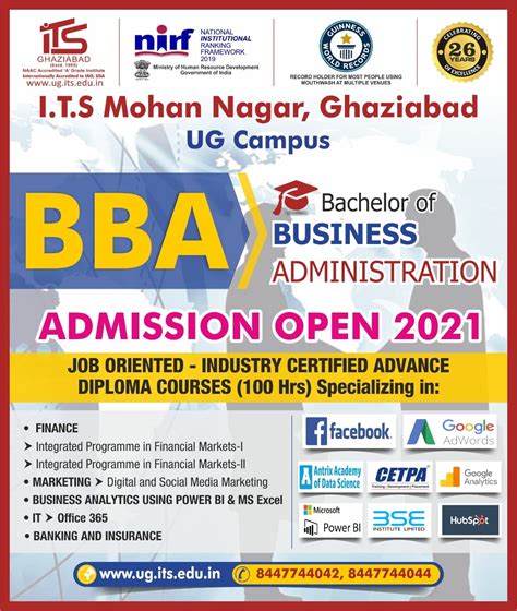 ITS Admission Eligibility For BBA And BCA Course