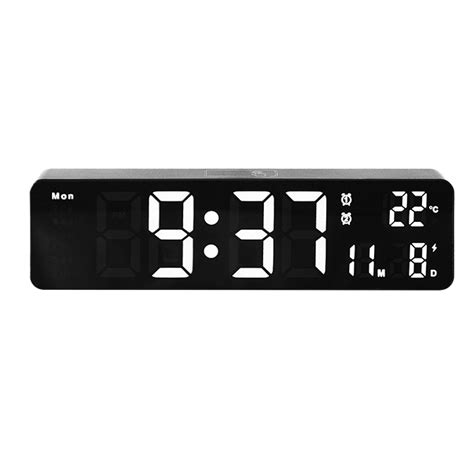 Large Led Digital Wall Clock Temperature Date Day Display Usb Remote Control