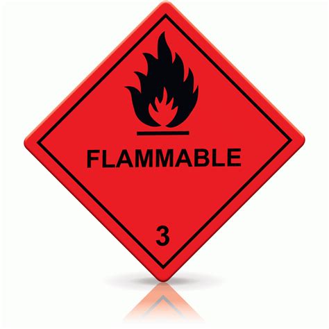 Buy Flammable 3 Labels Hazard Warning Diamonds