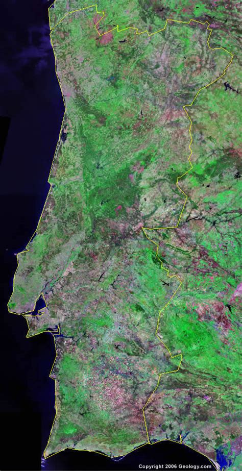 Portugal Map And Satellite Image