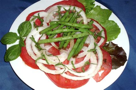 French String Beans Green Beans Tomato And Basil Salad Recipe