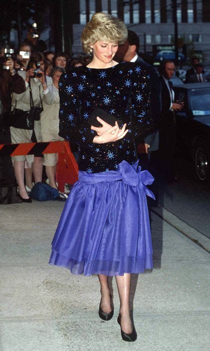 Diana Looked Out Of This World In A Starry Midnight Blue Drop Waisted Dress With Velvet Bodice