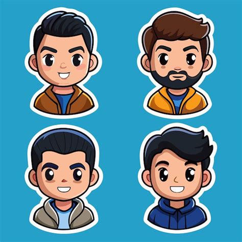 Handsome Guy Stickers Premium Ai Generated Vector