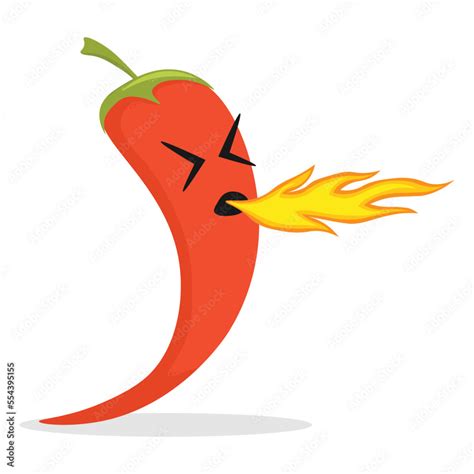 Burning Pepper Character Cartoon Funny Hot Chilli Peppers Burn Chilly Characters Different