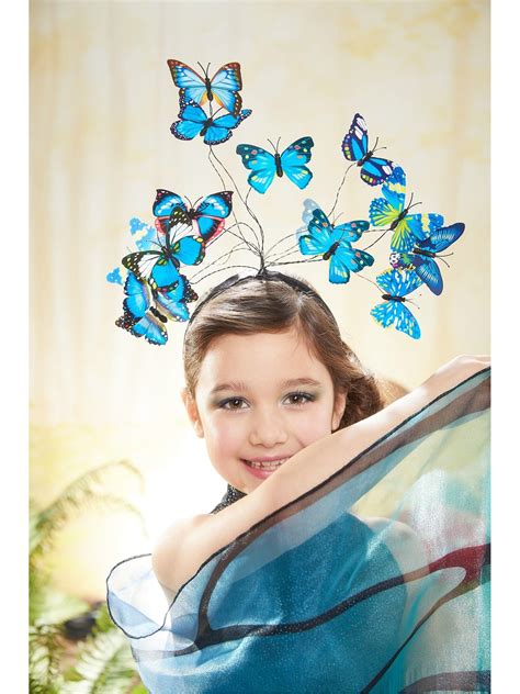 Blue Butterfly Headpiece For Girls Chasing Fireflies