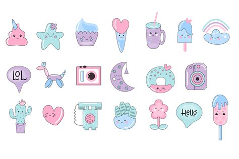 Kawaii Clipart Bundle Cute Kawaii Planner Clipart By Olyate