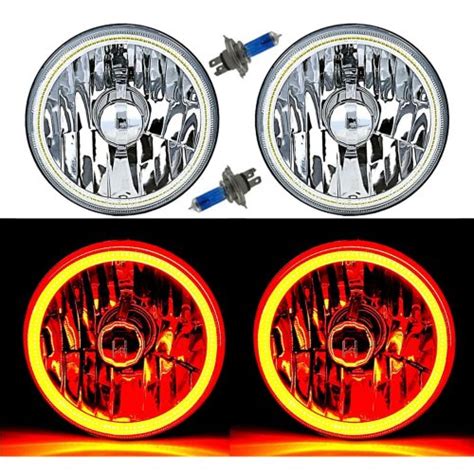 Inch Amber Led Cob Smd Halo Angel Eye Halogen Light Bulb Metal