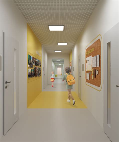 Hallway design for school on Behance