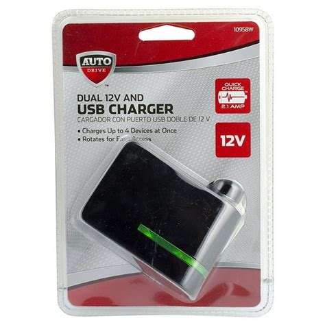 Dual 12v And Usb 2 1a Charger Auto Drive