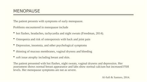 Managing Menopausal Symptoms A Case Presentation And Treatment Plan