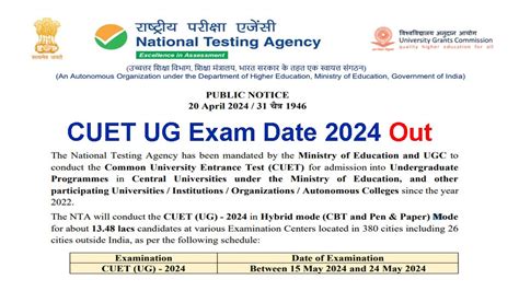 Cuet Ug Exam Date 2024 Out City Intimation Slip Admit Card Download