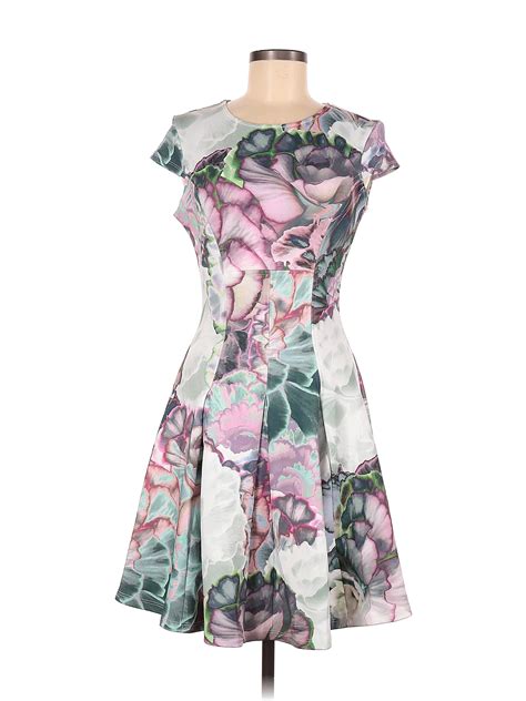 Ted Baker London Floral Multi Color Pink Casual Dress Size 6 2 29