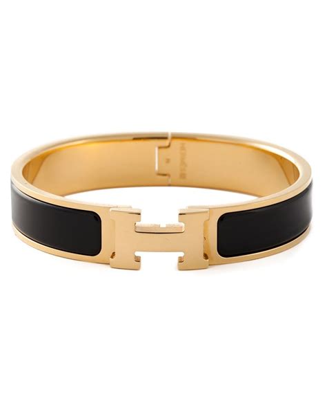 Hermès 'Clic Clac H' Bracelet in Black | Lyst