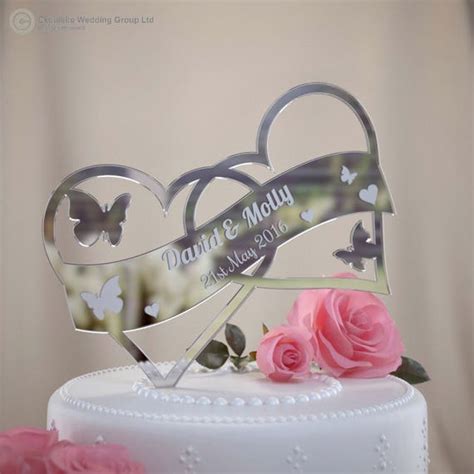 Entwined Heart Wedding Cake Topper Personalised Mr And Mrs