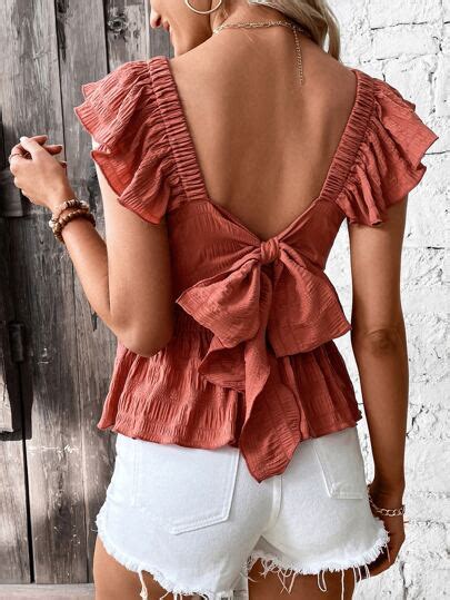 Search Ruffle Trim Blouse Shein Uk