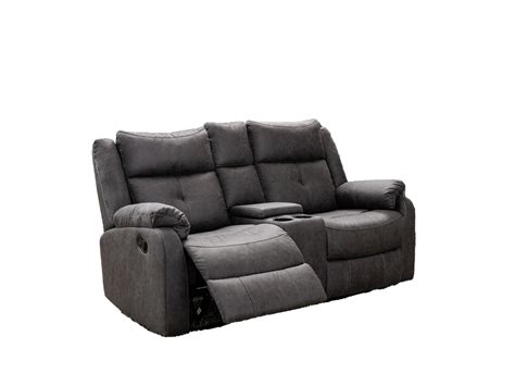 Endurance Janus Fabric 2 Seater Manual Recliner Sofa With Console