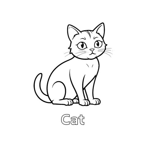 Premium Photo Black And White Cat Line Art