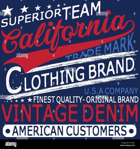 Typography Vintage Denim Brand Logo Print For T Shirt Retro Artwork