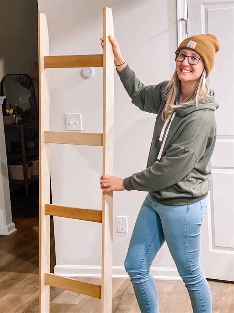 How To Build A Diy Blanket Ladder Free Printable Tutorial Simply Diy