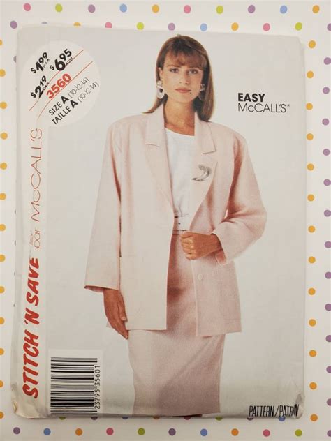 UNCUT Mccall S 3560 Pattern Stitch N Save 3560 Misses Unlined