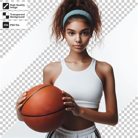 Una Chica Sosteniendo Una Pelota De Baloncesto Y Una Pelota Con La