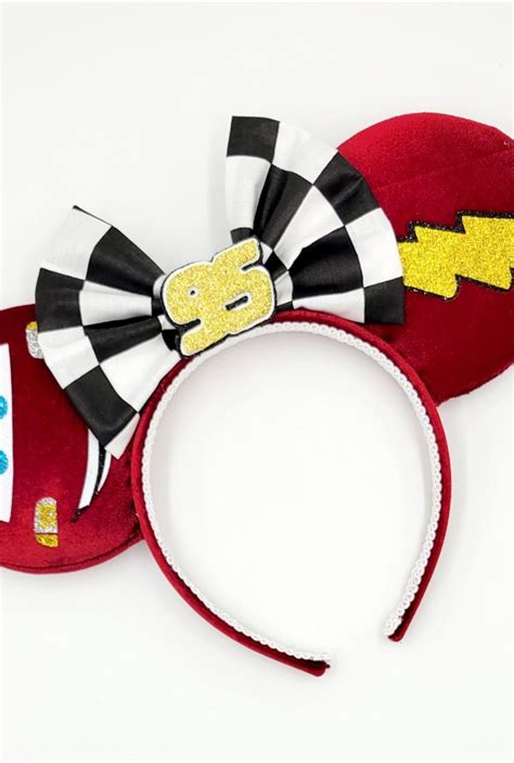 Lightning Mcqueen Inspired Mouse Ears Cars Ears Etsy Lightning