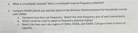 Solved 1 What Is A Multipath Channel Why Is A Multipath