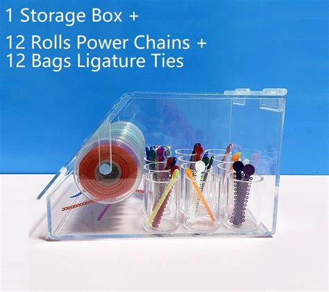 Dental Orthodontic Power Chain Ligature Tie Elastics Placing Box 2 In 1