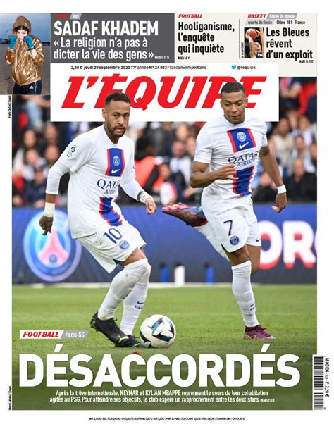 Revue de Presse PSG la relation Mbappé Neymar rotation retour des