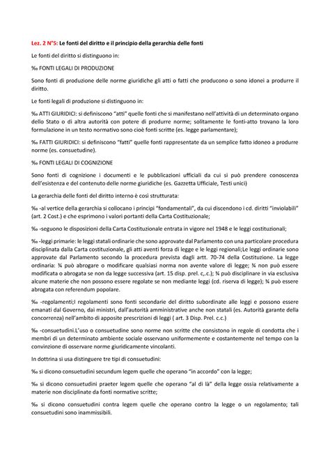 Diritto Privato E Dello Sport Domande Aperte Lez N Le Fonti