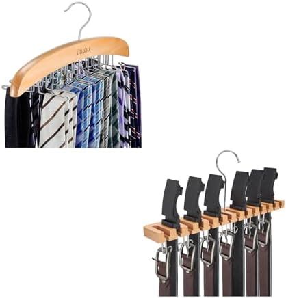 Amazon Ohuhu Tie Rack Hanger For Closet Wooden Tie Holder