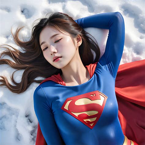 Asian Supergirl Lying Down In Snow By Zsthegeeky On Deviantart