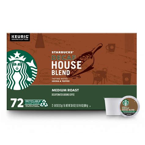 Starbucks Decaf Medium Roast K-Cups, House Blend (72 ct.) - Walmart.com - Walmart.com