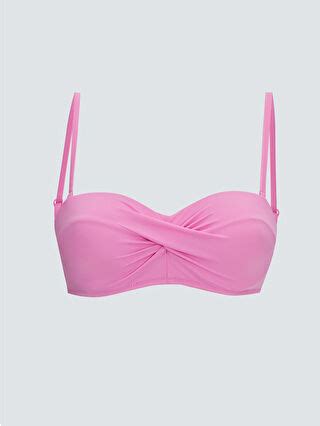 LCW DREAM Pembe Dolgusuz Düz Raşel Kumaş Bikini Üst S23975Z8 QRK LCW