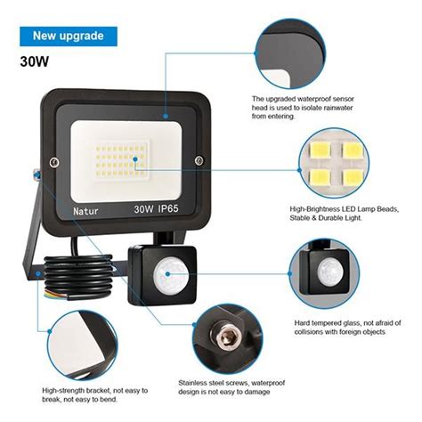 Bapro W Security Lights With Motion Sensor Led Floodlight Super