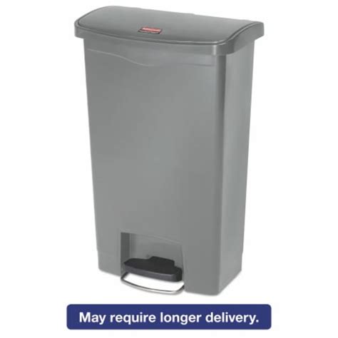 Rubbermaid Commercial Slim Jim Resin Step On 13 Gal Gray 1883602 1