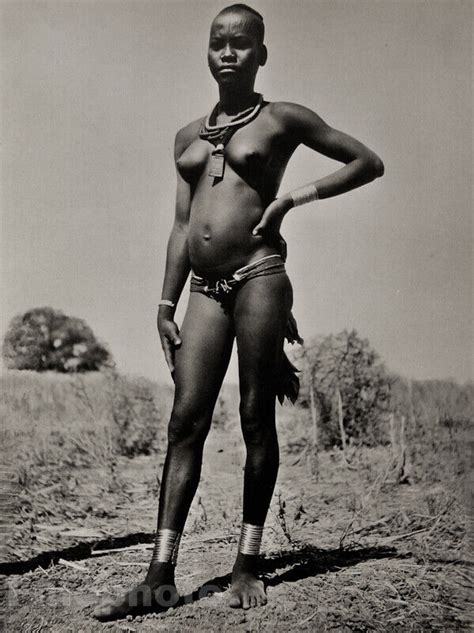 1950s Vintage Old AFRICA Black FEMALE NUDE Breast Tribal Woman Photo