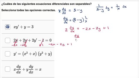 Ejemplo Identificar Ecuaciones Diferenciales Separables Ap Cálculo Bc Khan Academy En