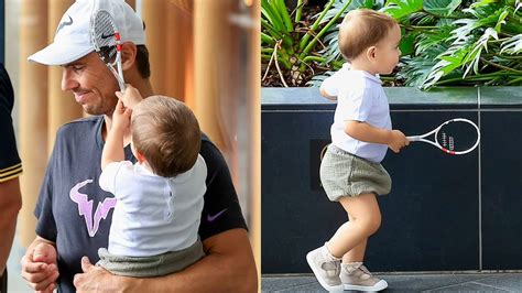 Nadal Gives His Baby Boy A Tennis Racquet In Australia Like Father