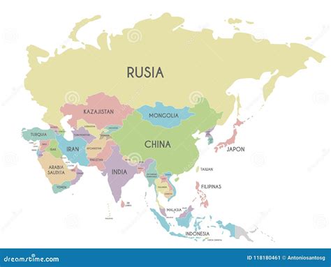 Mapa De Asia Con Nombres